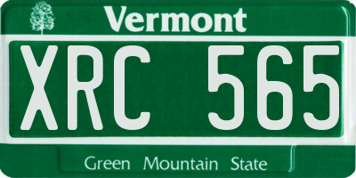 VT license plate XRC565