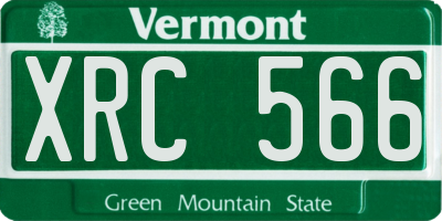 VT license plate XRC566