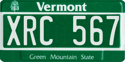 VT license plate XRC567
