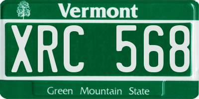 VT license plate XRC568