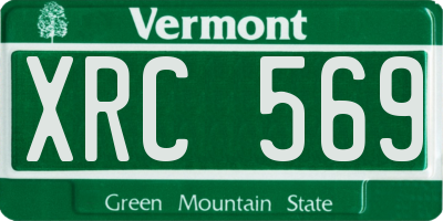 VT license plate XRC569