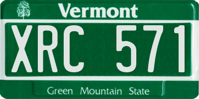 VT license plate XRC571