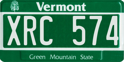 VT license plate XRC574
