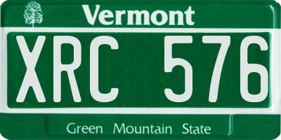 VT license plate XRC576
