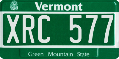 VT license plate XRC577