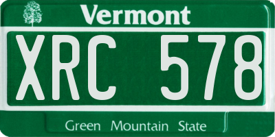 VT license plate XRC578