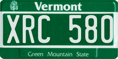 VT license plate XRC580