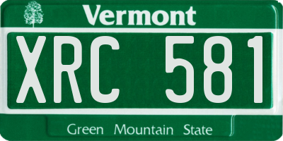 VT license plate XRC581