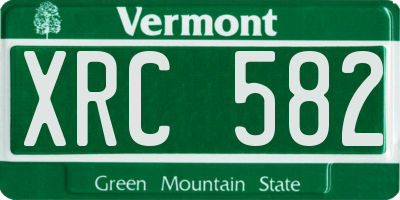 VT license plate XRC582