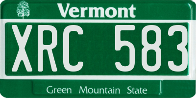 VT license plate XRC583
