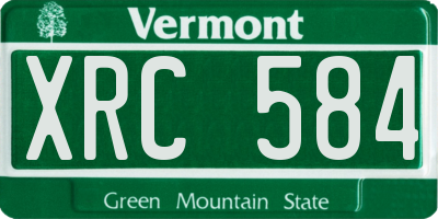 VT license plate XRC584