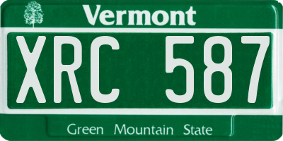 VT license plate XRC587