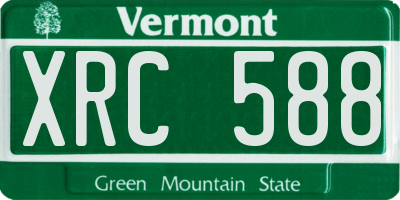 VT license plate XRC588
