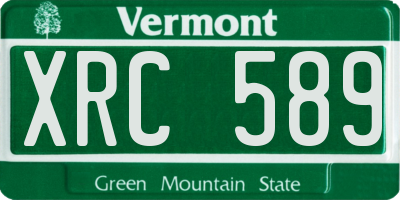 VT license plate XRC589