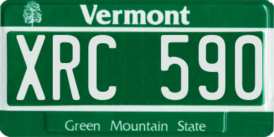 VT license plate XRC590