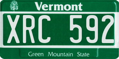 VT license plate XRC592