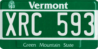 VT license plate XRC593