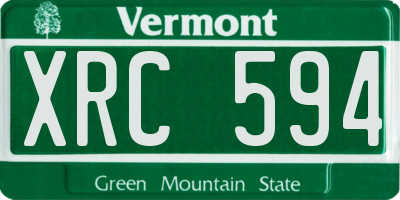 VT license plate XRC594