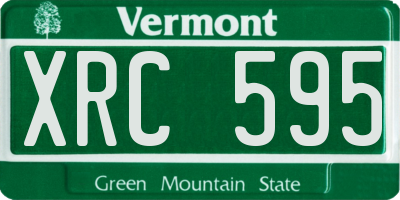 VT license plate XRC595