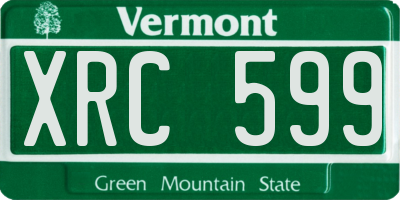 VT license plate XRC599
