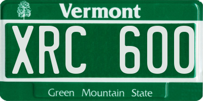 VT license plate XRC600