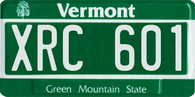 VT license plate XRC601