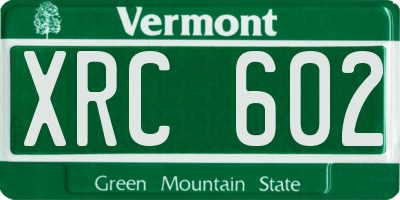 VT license plate XRC602