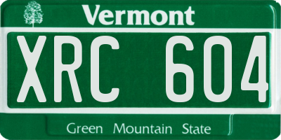 VT license plate XRC604