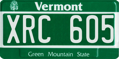 VT license plate XRC605
