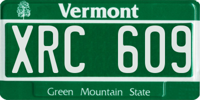 VT license plate XRC609