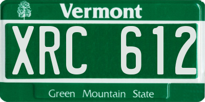VT license plate XRC612