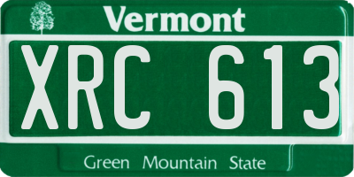 VT license plate XRC613