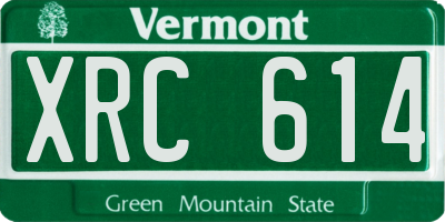VT license plate XRC614