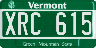 VT license plate XRC615