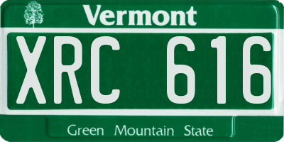 VT license plate XRC616