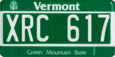 VT license plate XRC617