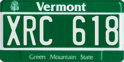 VT license plate XRC618