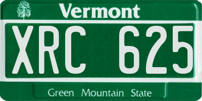 VT license plate XRC625