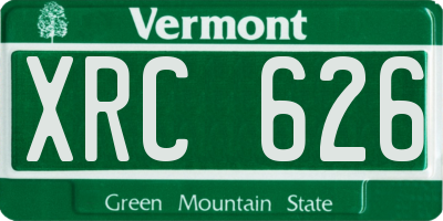 VT license plate XRC626
