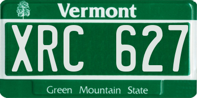 VT license plate XRC627