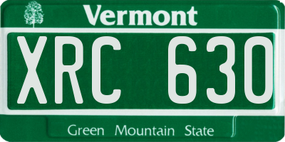 VT license plate XRC630