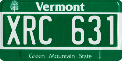 VT license plate XRC631