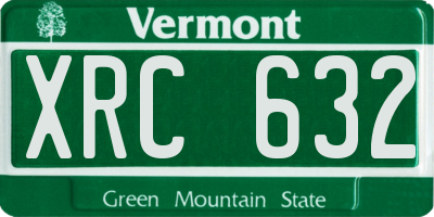 VT license plate XRC632