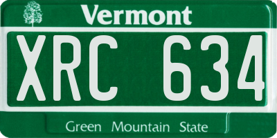 VT license plate XRC634