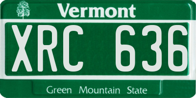 VT license plate XRC636