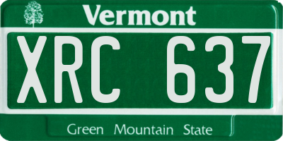 VT license plate XRC637