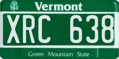 VT license plate XRC638