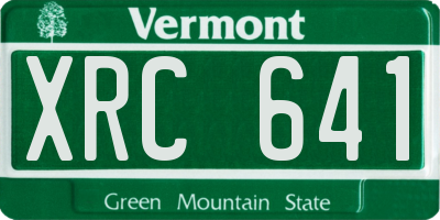 VT license plate XRC641