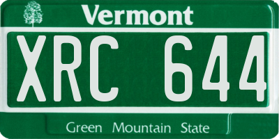 VT license plate XRC644