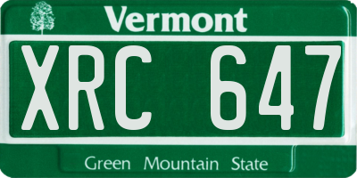 VT license plate XRC647